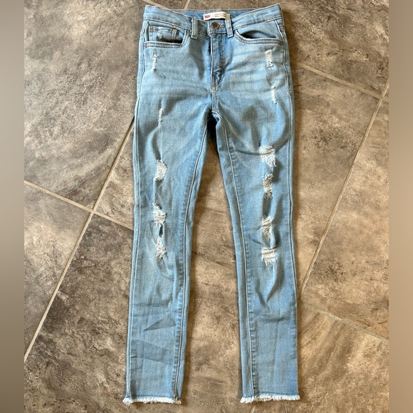 EUC Levi’s Size 8 Super Skinny 720 High Rise Light Wash Adjustable Waist Jeans - Picture 1 of 5
